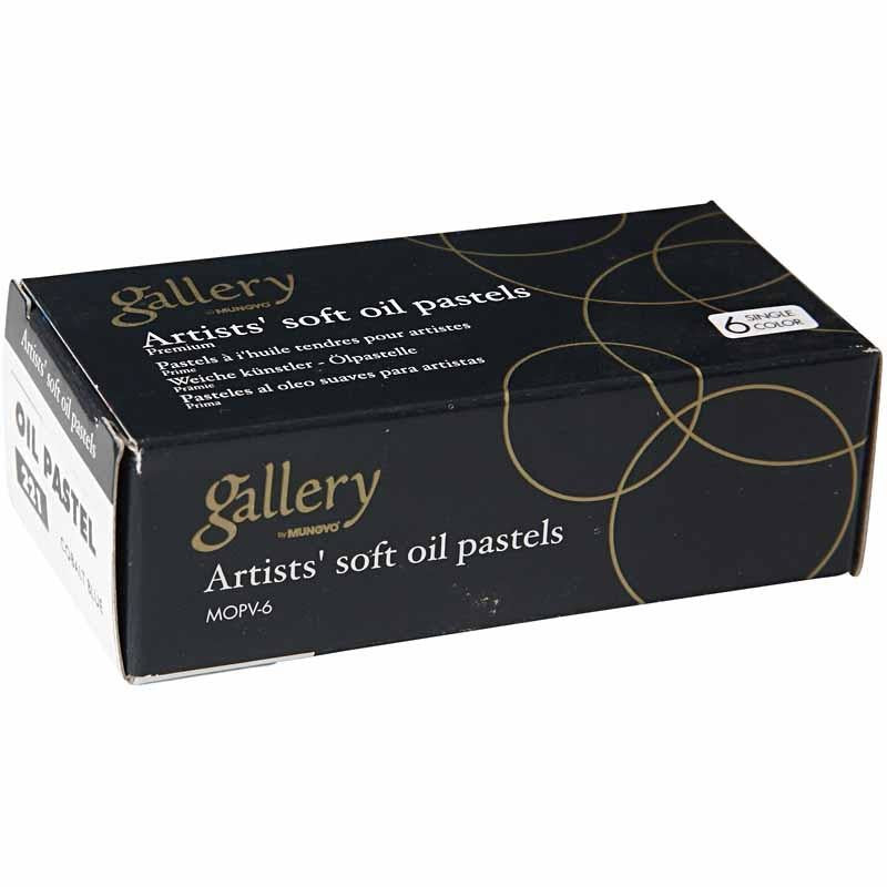 Gallery Oil Pastel Premium, L: 7 cm, thickness 11 mm, cobalt blue (221), 6 pc/ 1 pack [HOB-38258]