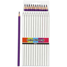 Colortime Colouring Pencils, L: 17 cm, lead 3 mm, purple, 12 pc/ 1 pack [HOB-38575]