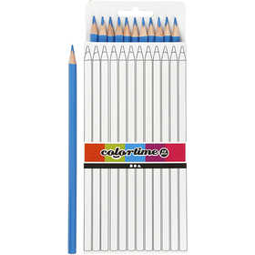 Colortime Colouring Pencils, L: 17 cm, lead 3 mm, light blue, 12 pc/ 1 pack [HOB-38576]