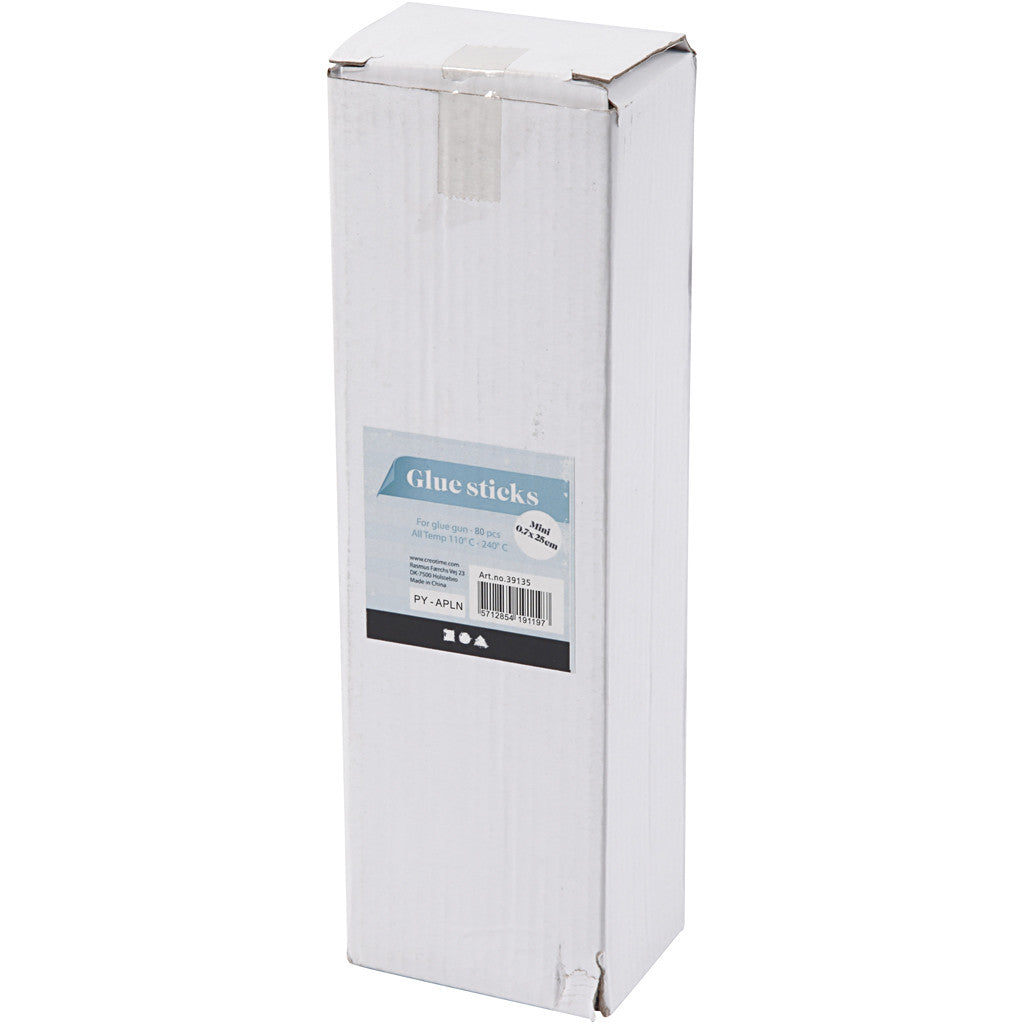 Glue Sticks Mini, L: 25 cm, dia. 7 mm, 80 pc/ 1 pack [HOB-39135]