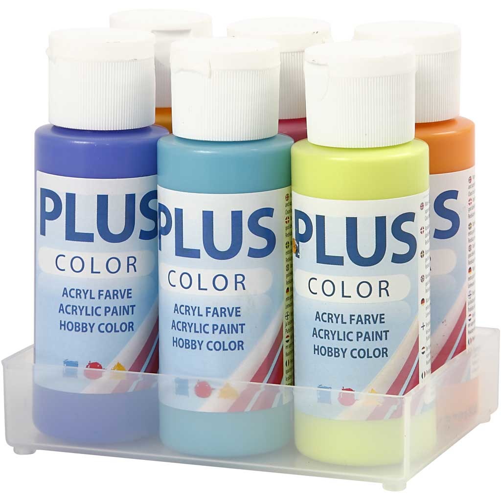 Plus Color Craft Paint, colorful, 6x60 ml/ 1 pack [HOB-39695]