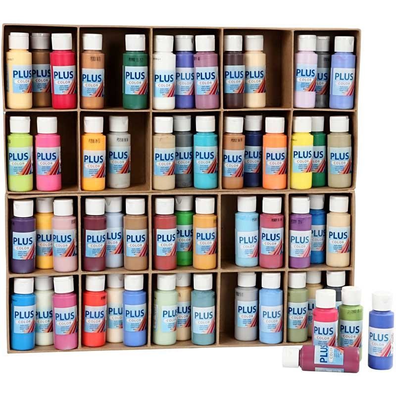 Plus Color Craft Paint, assorted colours, 60x60 ml/ 1 pack [HOB-39697]