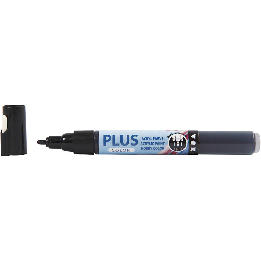 Plus Color Marker, L: 14,5 cm, line 1-2 mm, black, 5,5 ml, 1 pc [HOB-39842]