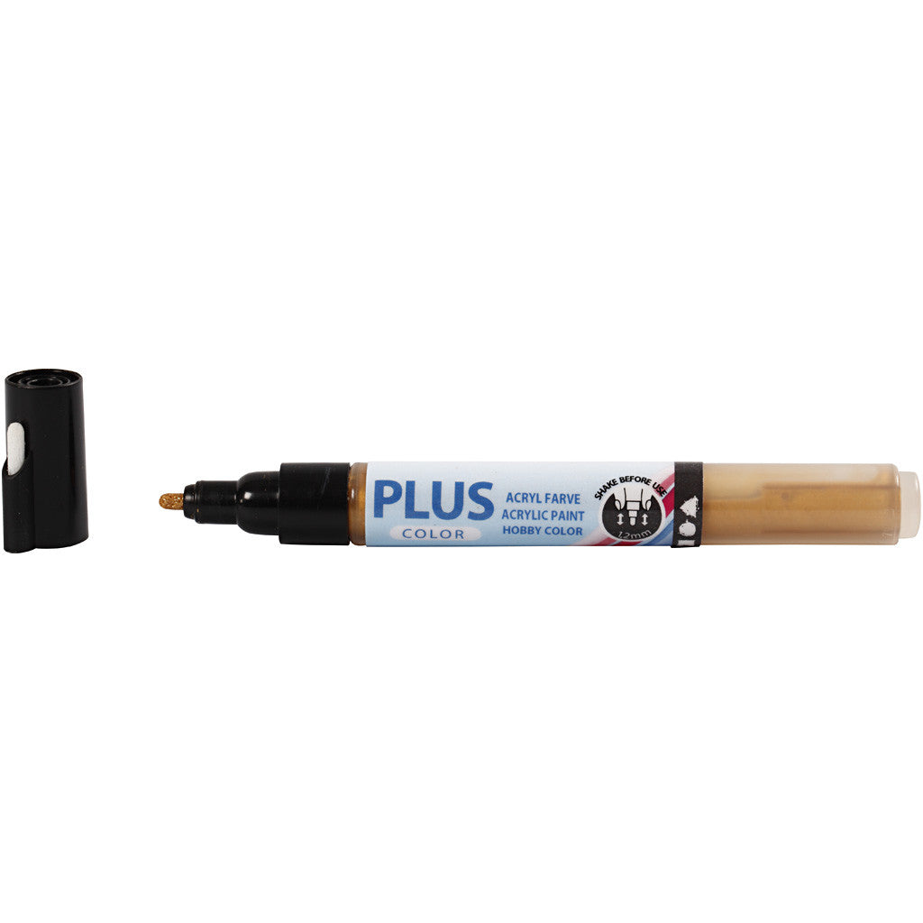 Plus Color Marker, L: 14,5 cm, line 1-2 mm, gold, 5,5 ml, 1 pc [HOB-39852]