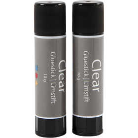 Clear Glue Stick, Round, 10 g, 2 pc/ 1 pack [HOB-390410]