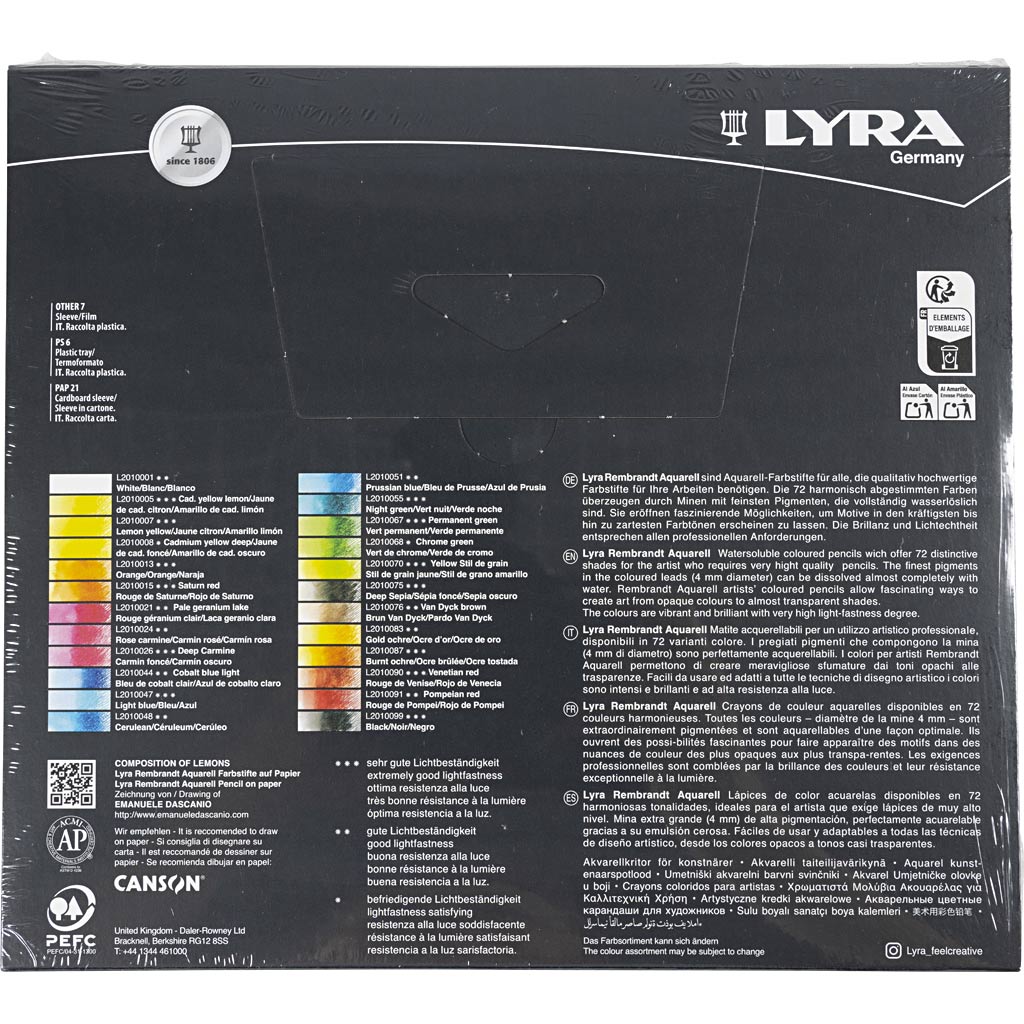 Lyra Rembrandt watercolour pencils, assorted colours, 24 pc/ 1 pack [HOB-403024]