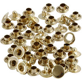 Rivets, dia. 7 mm, brass, 50 pc/ 1 pack [HOB-406150]