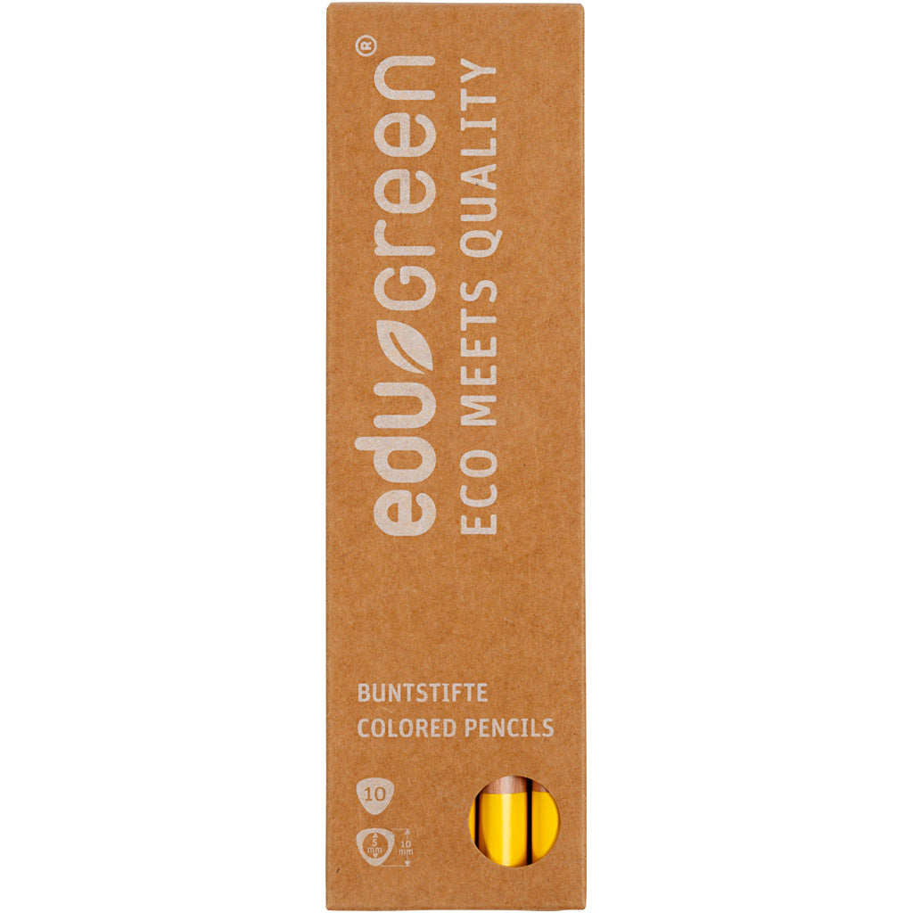 Edugreen Jumbo Coloured Pencils, lead 5 mm, yellow, 10 pc/ 1 pack [HOB-408214]