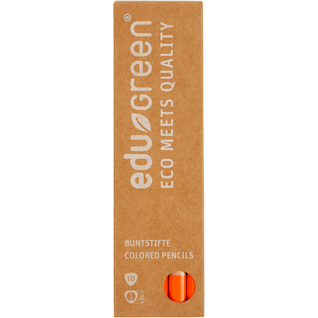 Edugreen Jumbo Coloured Pencils, lead 5 mm, orange, 10 pc/ 1 pack [HOB-408224]