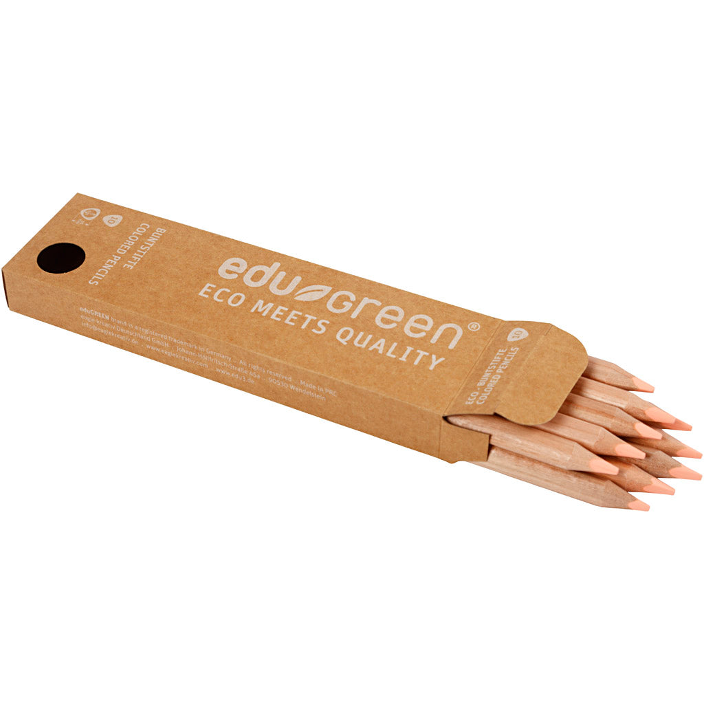 Edugreen Jumbo Coloured Pencils, lead 5 mm, salmon, 10 pc/ 1 pack [HOB-408229]