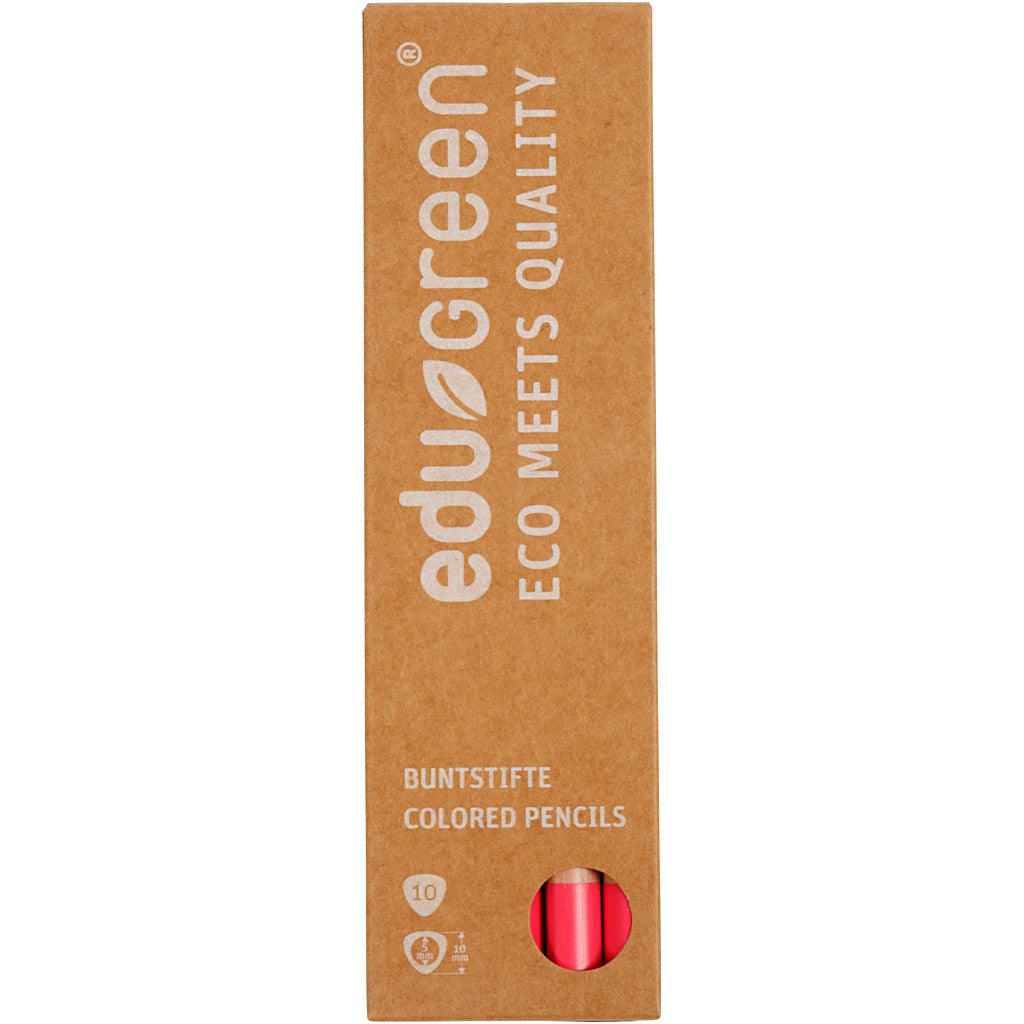 Edugreen Jumbo Coloured Pencils, lead 5 mm, rose, 10 pc/ 1 pack [HOB-408240]