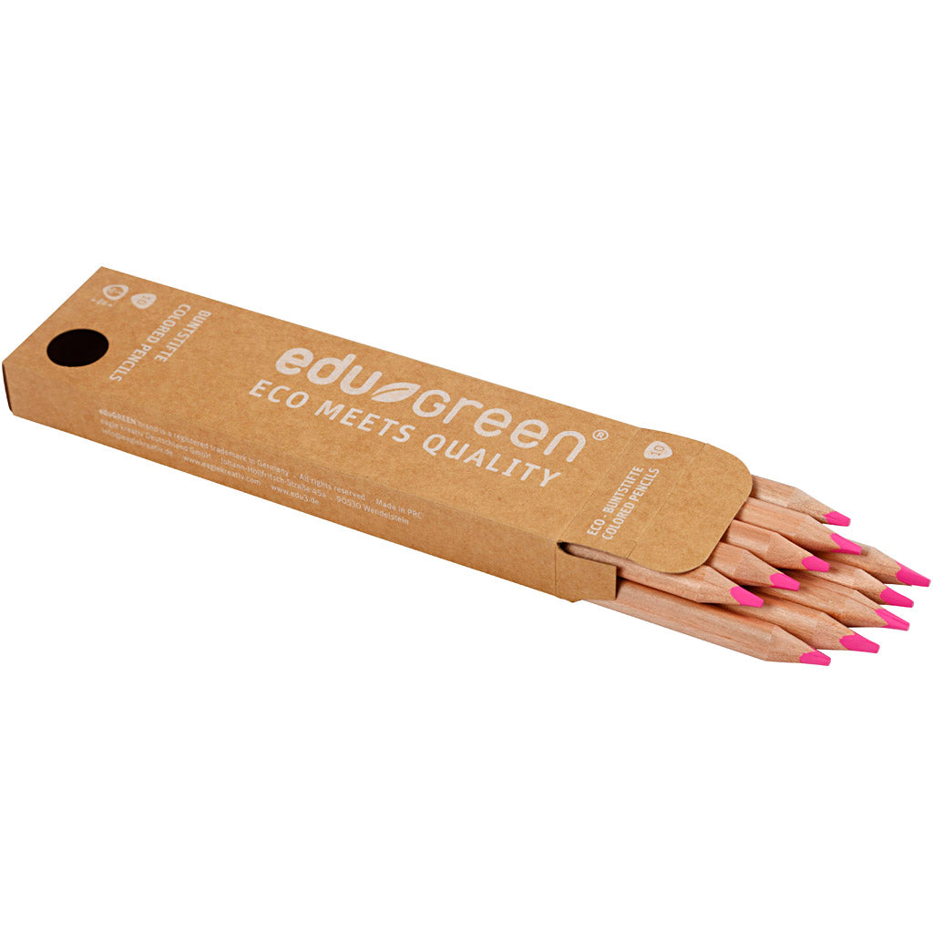 Edugreen Jumbo Coloured Pencils, lead 5 mm, rose, 10 pc/ 1 pack [HOB-408240]