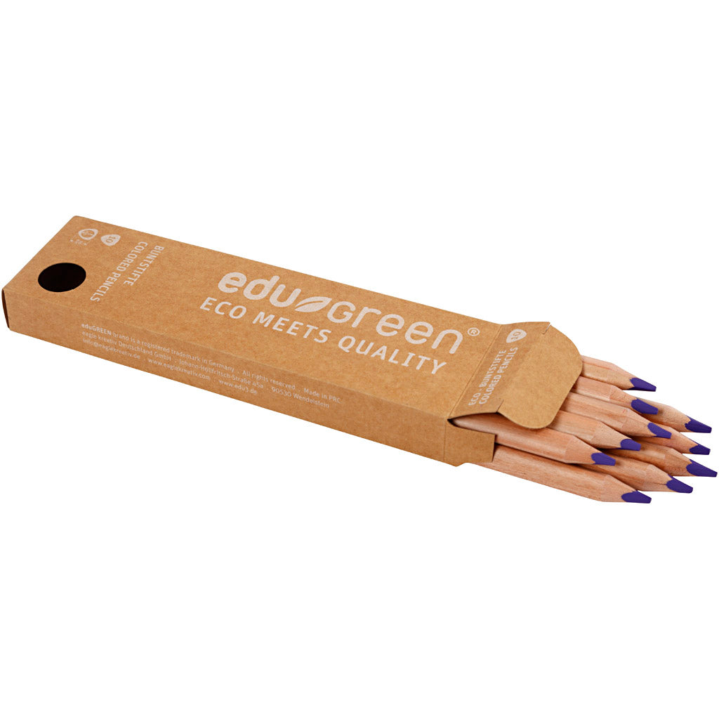 Edugreen Jumbo Coloured Pencils, lead 5 mm, violet, 10 pc/ 1 pack [HOB-408244]