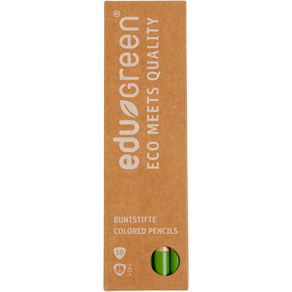Edugreen Jumbo Coloured Pencils, lead 5 mm, light green, 10 pc/ 1 pack [HOB-408263]