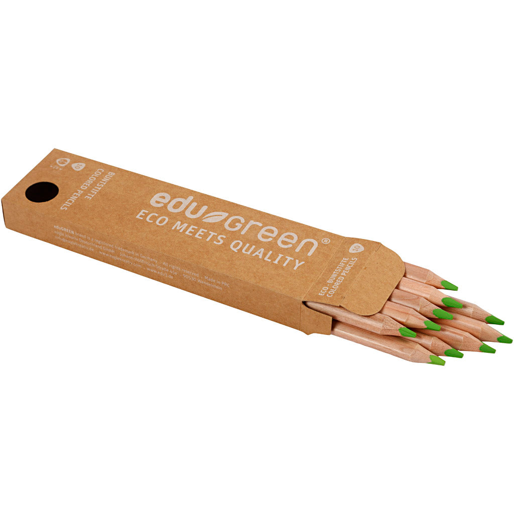 Edugreen Jumbo Coloured Pencils, lead 5 mm, light green, 10 pc/ 1 pack [HOB-408263]
