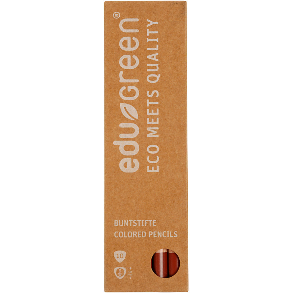Edugreen Jumbo Coloured Pencils, lead 5 mm, brown, 10 pc/ 1 pack [HOB-408274]