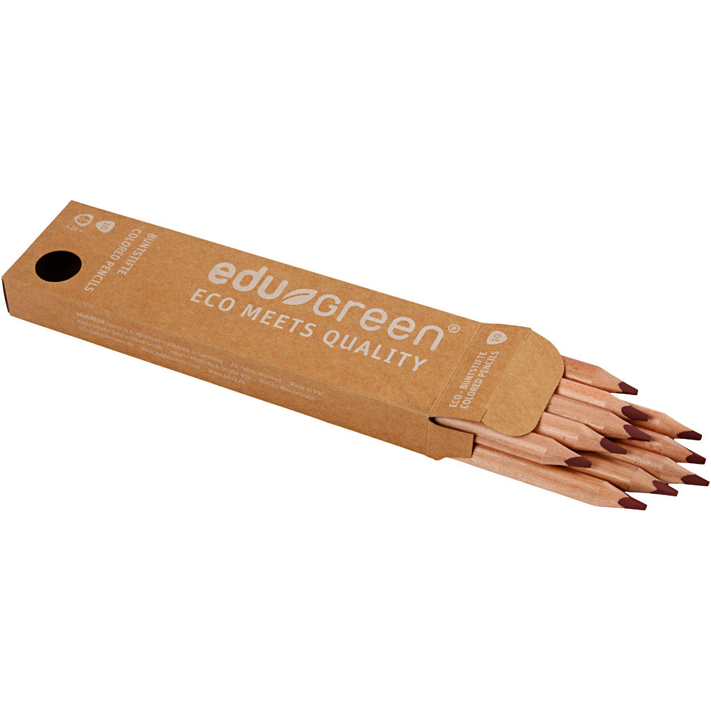 Edugreen Jumbo Coloured Pencils, lead 5 mm, brown, 10 pc/ 1 pack [HOB-408274]