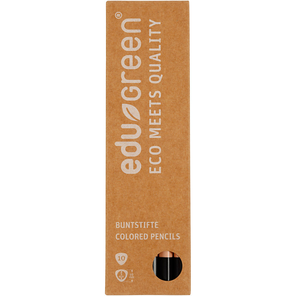 Edugreen Jumbo Coloured Pencils, lead 5 mm, black, 10 pc/ 1 pack [HOB-408284]