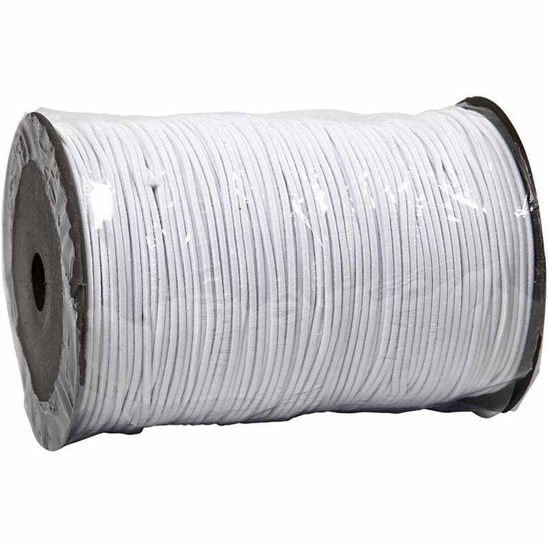 Elastic Cord, thickness 2 mm, white, 250 m/ 1 roll [HOB-41036]