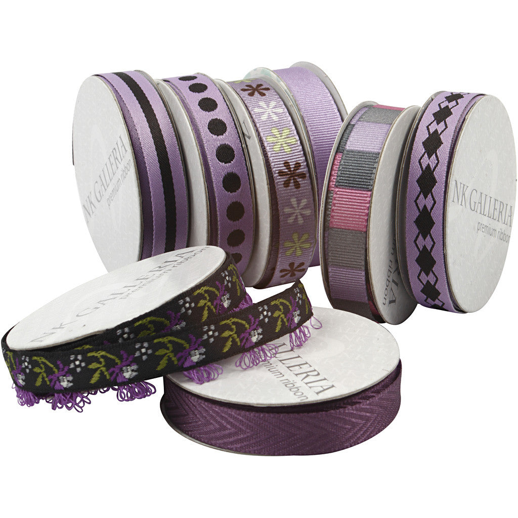 Decorative Ribbon, W: 10 mm, purple, 48x2 m/ 1 pack [HOB-41051]