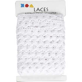 Crochet Lace Border , W: 19 mm, white, 10 m/ 1 roll [HOB-41091]