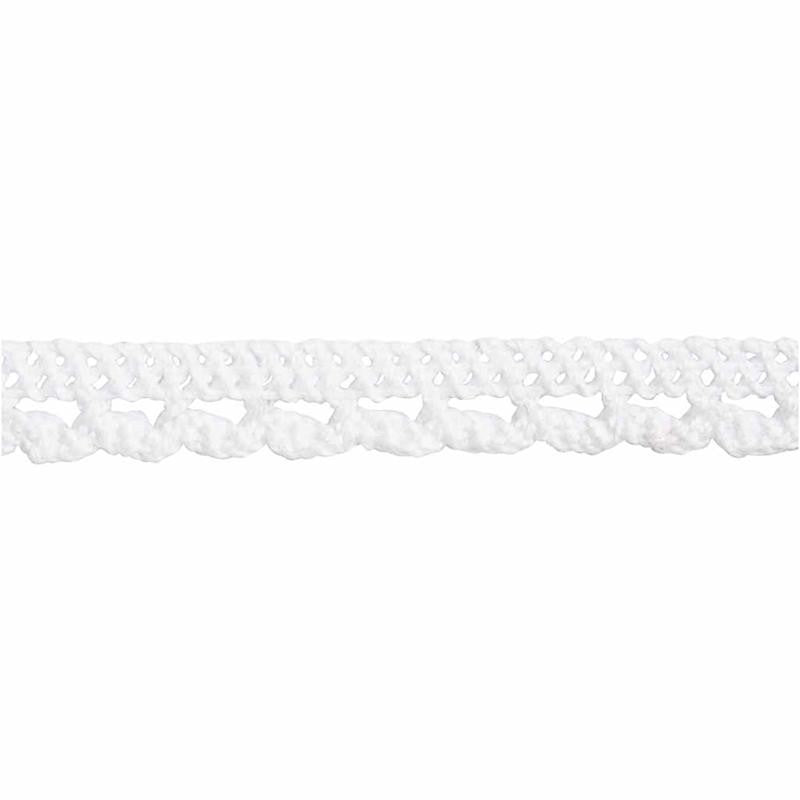 Crochet Lace Border , W: 10 mm, white, 10 m/ 1 roll [HOB-41092]