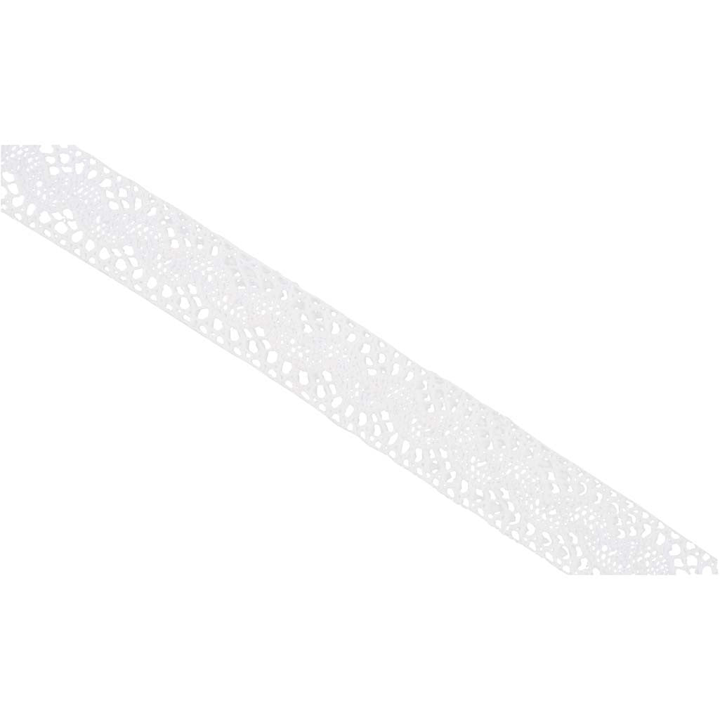 Crochet Lace Border , W: 30 mm, white, 10 m/ 1 roll [HOB-41093]
