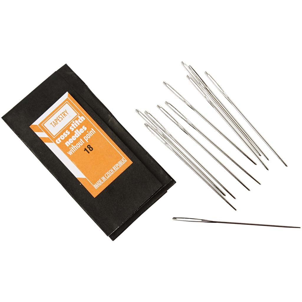 Cross Stitch Needles, Length of eye: 9mm , no. 18, L: 50 mm, with blunt tip, 25 pc/ 1 pack [HOB-41105]