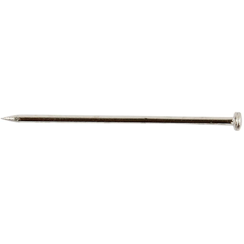 Straight Pins, L: 18 mm, thickness 0,6 mm, ca. 10000 pc, silver, 500 g/ 1 pack [HOB-41112]