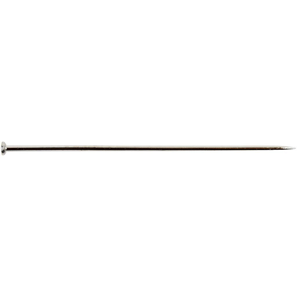 Straight Pins, L: 37 mm, thickness 0,7 mm, ca. 4500 pc, silver, 500 g/ 1 pack [HOB-41113]