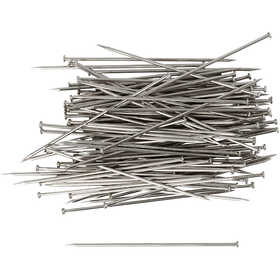Straight Pins, L: 34 mm, thickness 0,6 mm, ca. 600 pc, silver, 50 g/ 1 pack [HOB-41129]