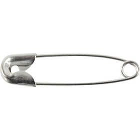 Safety Pins, L: 22 mm, thickness 0,6 mm, silver, 100 pc/ 1 pack [HOB-41135]