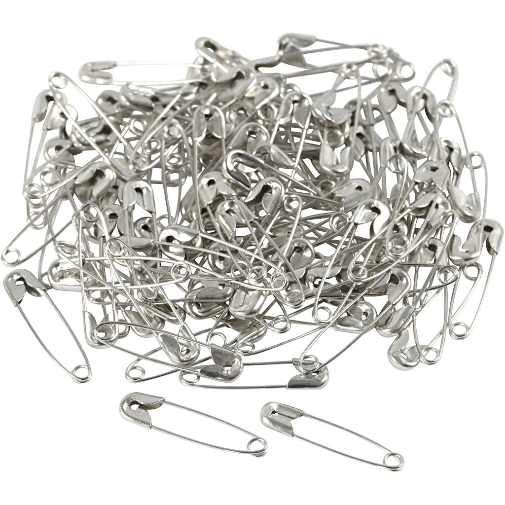 Safety Pins, L: 22 mm, thickness 0,6 mm, silver, 100 pc/ 1 pack [HOB-41135]