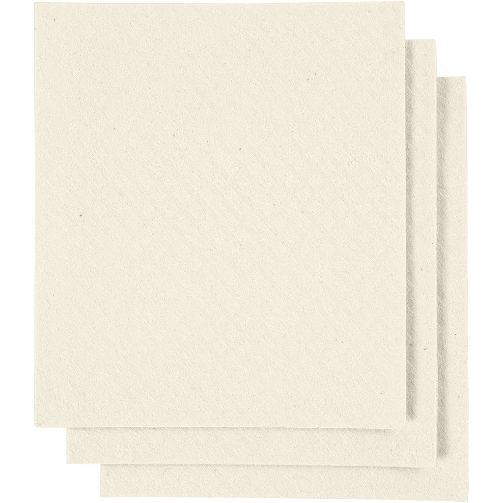 Sponge Cloth, size 17x19,5 cm, off-white, 3 pc/ 1 pack [HOB-412510]
