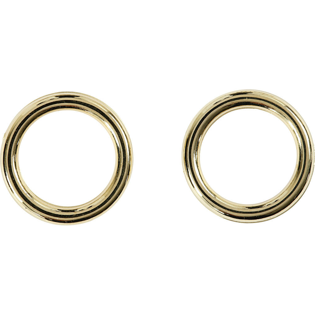 Plastic Ring, size 15 mm, thickness 2 mm, gold, 25 pc/ 1 pack [HOB-41259]