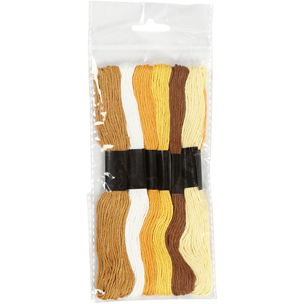 Embroidery Thread, thickness 1 mm, golden, 6 bundle/ 1 pack [HOB-412700]