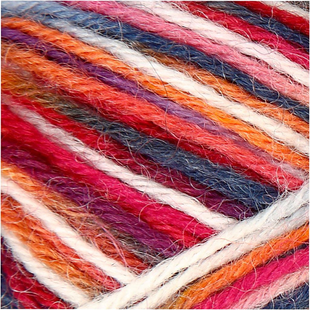 Sock Yarn, L: 200 M, blue/red harmony, 50 g/ 1 ball [HOB-41320]