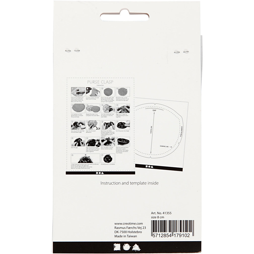 Purse Clasp Kit, size 8 cm, brushed brass, 1 pc [HOB-41355]