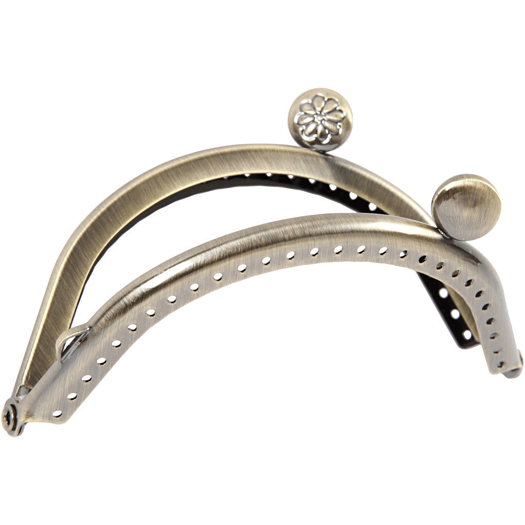 Purse Clasp Kit, size 8 cm, brushed brass, 1 pc [HOB-41355]