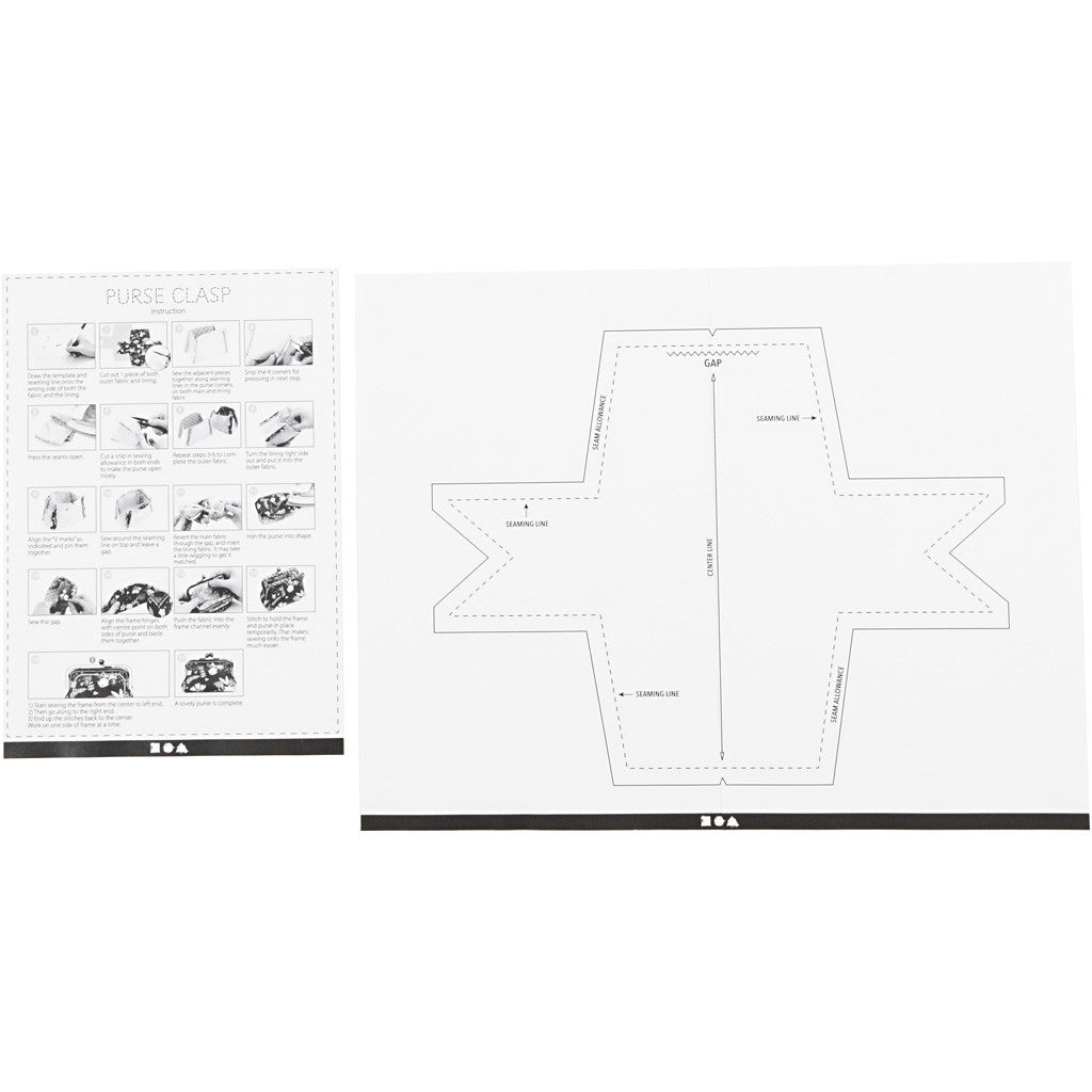 Purse Clasp Kit, size 10 cm, dark grey metallic, 1 pc [HOB-41359]