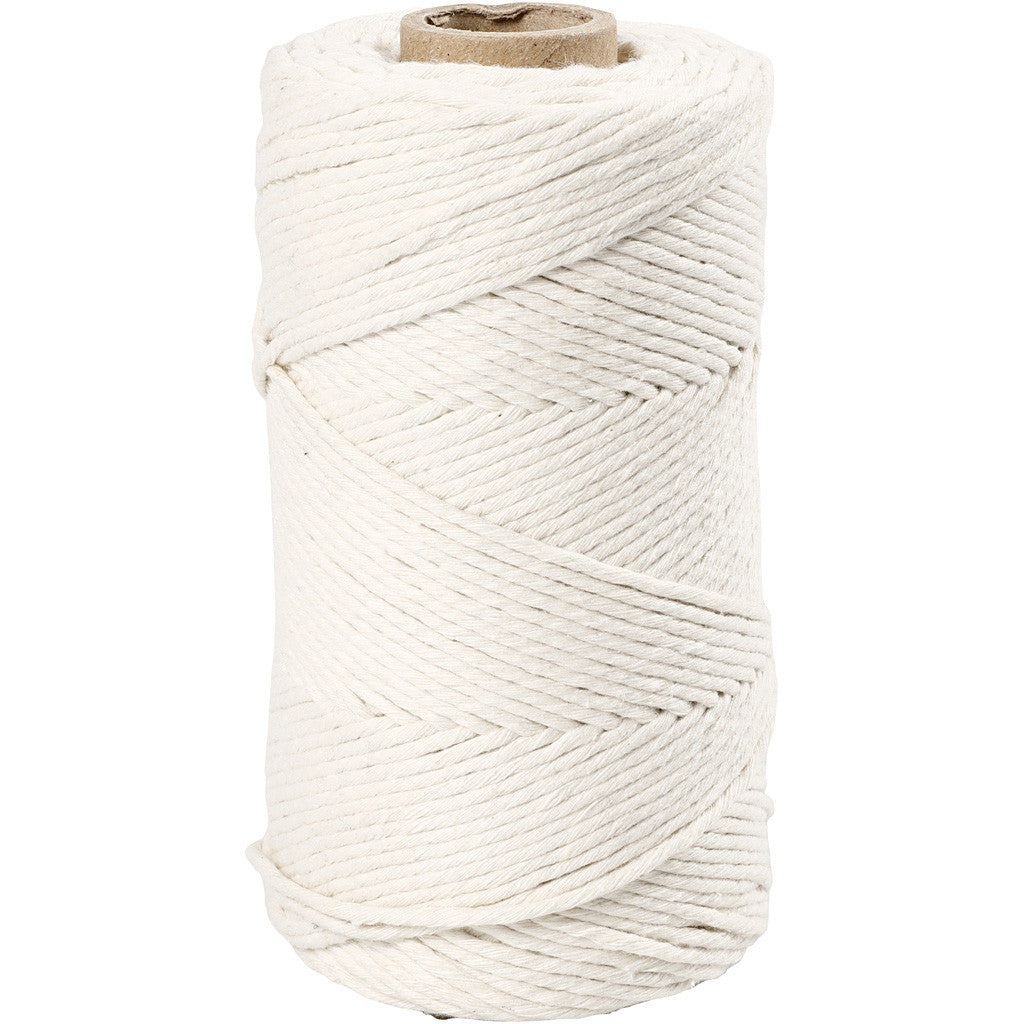 Macramé Cord, L: 198 M, dia. 2 mm, off-white, 330 g/ 1 roll [HOB-414760]