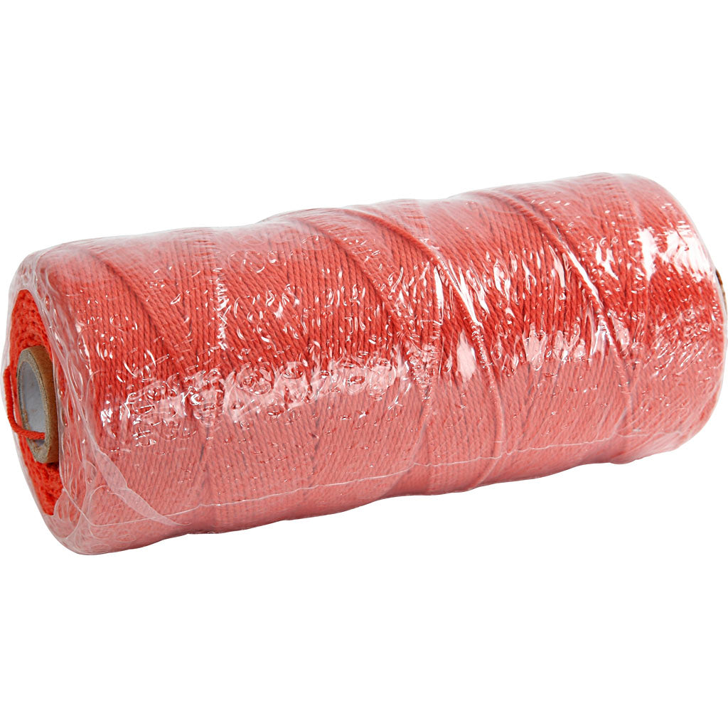 Macramé cord, L: 315 M, thickness 1 mm, Thin quality 12/12, orange, 220 g/ 1 ball [HOB-41504]