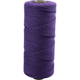 Macramé cord, L: 315 M, thickness 1 mm, Thin quality 12/12, violet, 220 g/ 1 ball [HOB-41510]