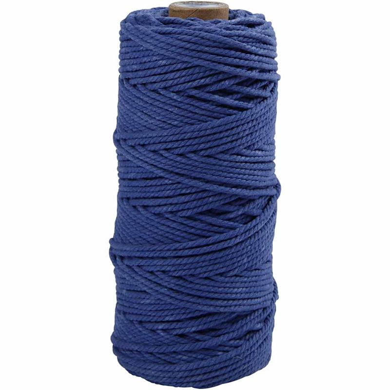 Macramé cord, L: 315 M, thickness 1 mm, Thin quality 12/12, blue, 220 g/ 1 ball [HOB-41512]