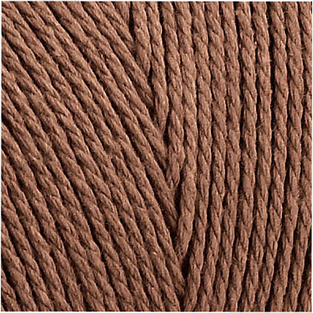 Macramé cord, L: 315 M, thickness 1 mm, Thin quality 12/12, brown, 220 g/ 1 ball [HOB-41518]