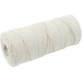Macramé cord, L: 315 M, thickness 1 mm, Thin quality 12/12, light natural, 220 g/ 1 ball [HOB-41572]