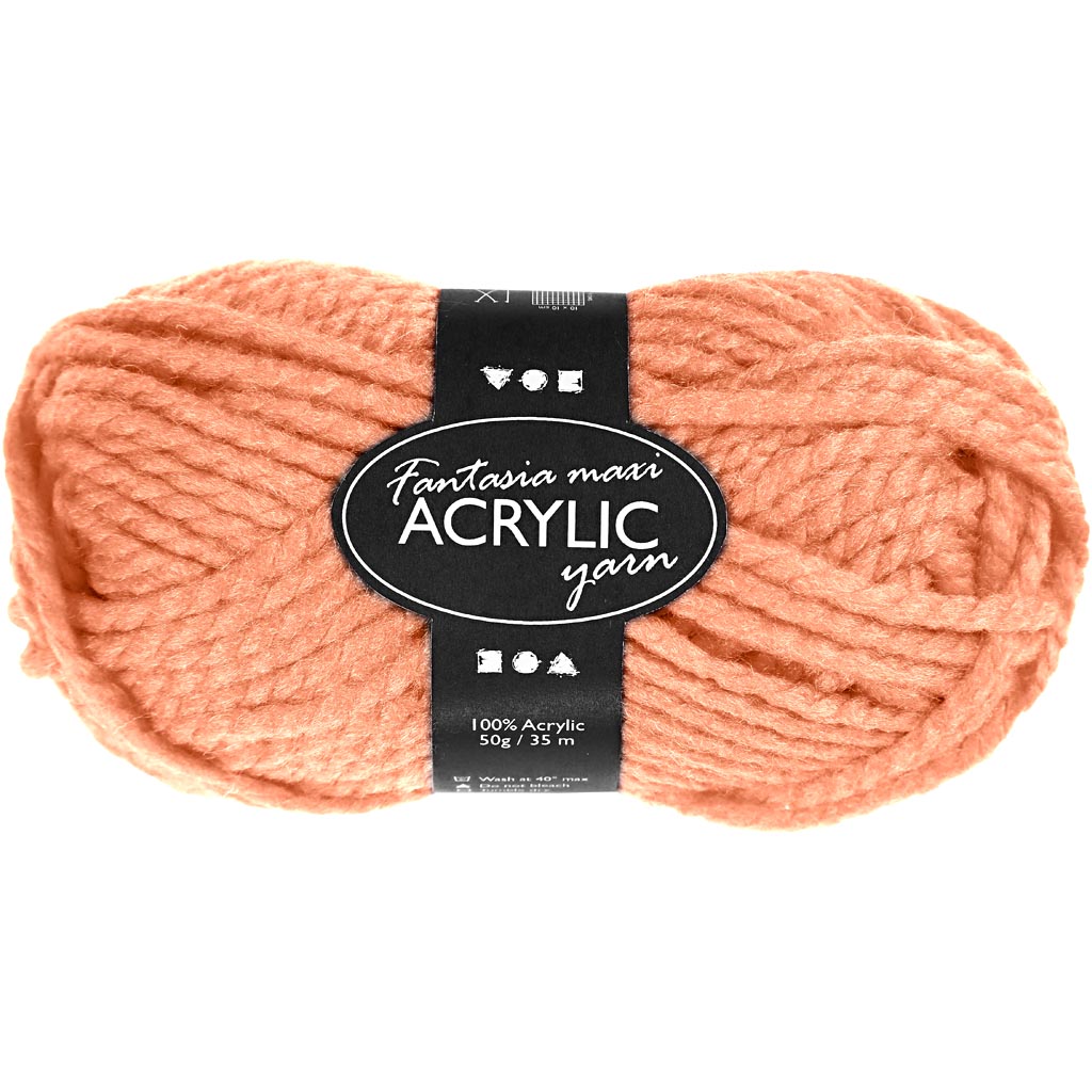 Fantasia Acrylic Yarn, L: 35 M, Maxi, beige, 50 g/ 1 ball [HOB-421869]
