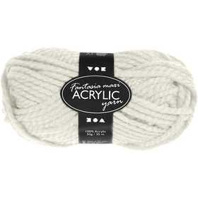 Fantasia Acrylic Yarn, L: 35 M, Maxi, off-white, 50 g/ 1 ball [HOB-421875]
