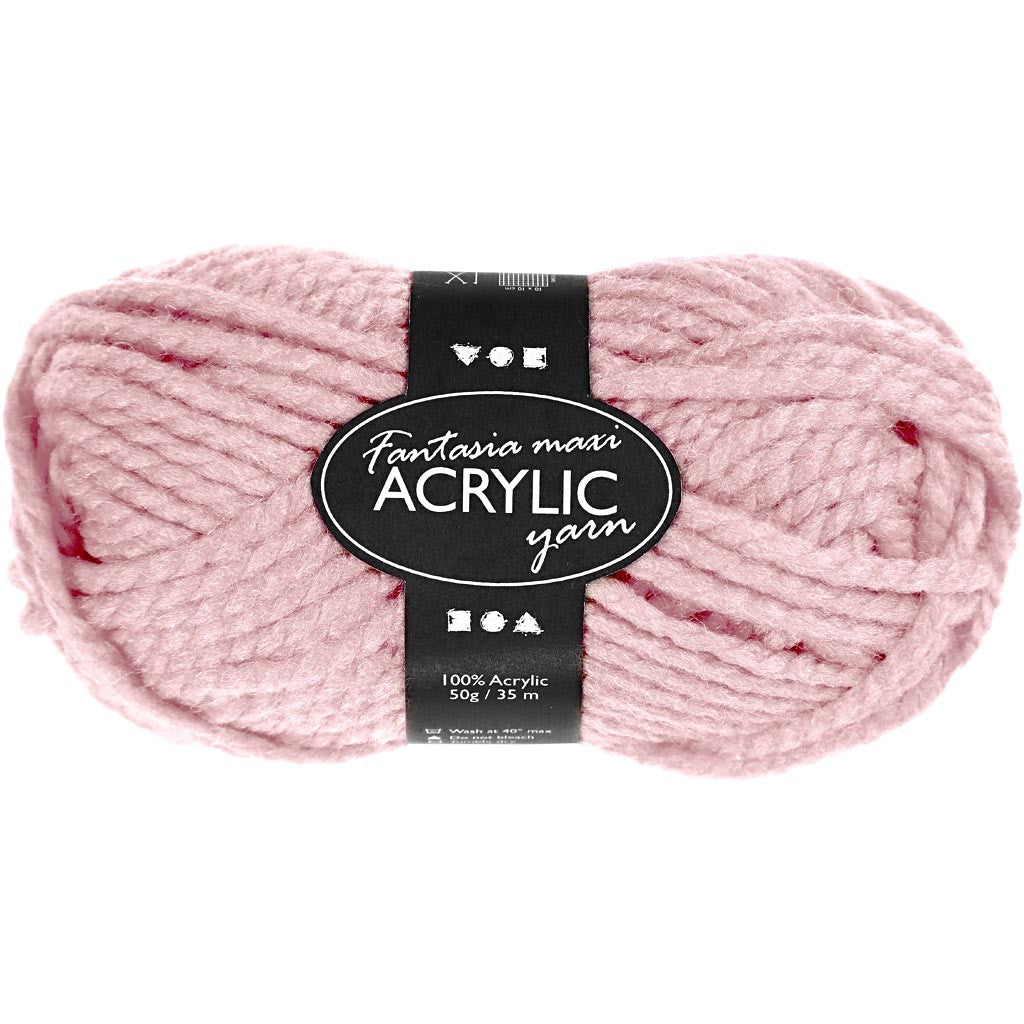 Fantasia Acrylic Yarn, L: 35 M, Maxi, light red, 50 g/ 1 ball [HOB-421879]