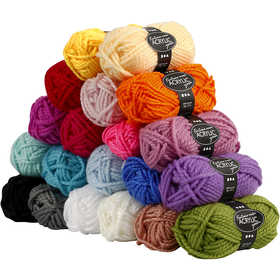 Fantasia Acrylic Yarn, L: 35 M, Maxi, assorted colours, 20x50 g/ 1 pack [HOB-42190]